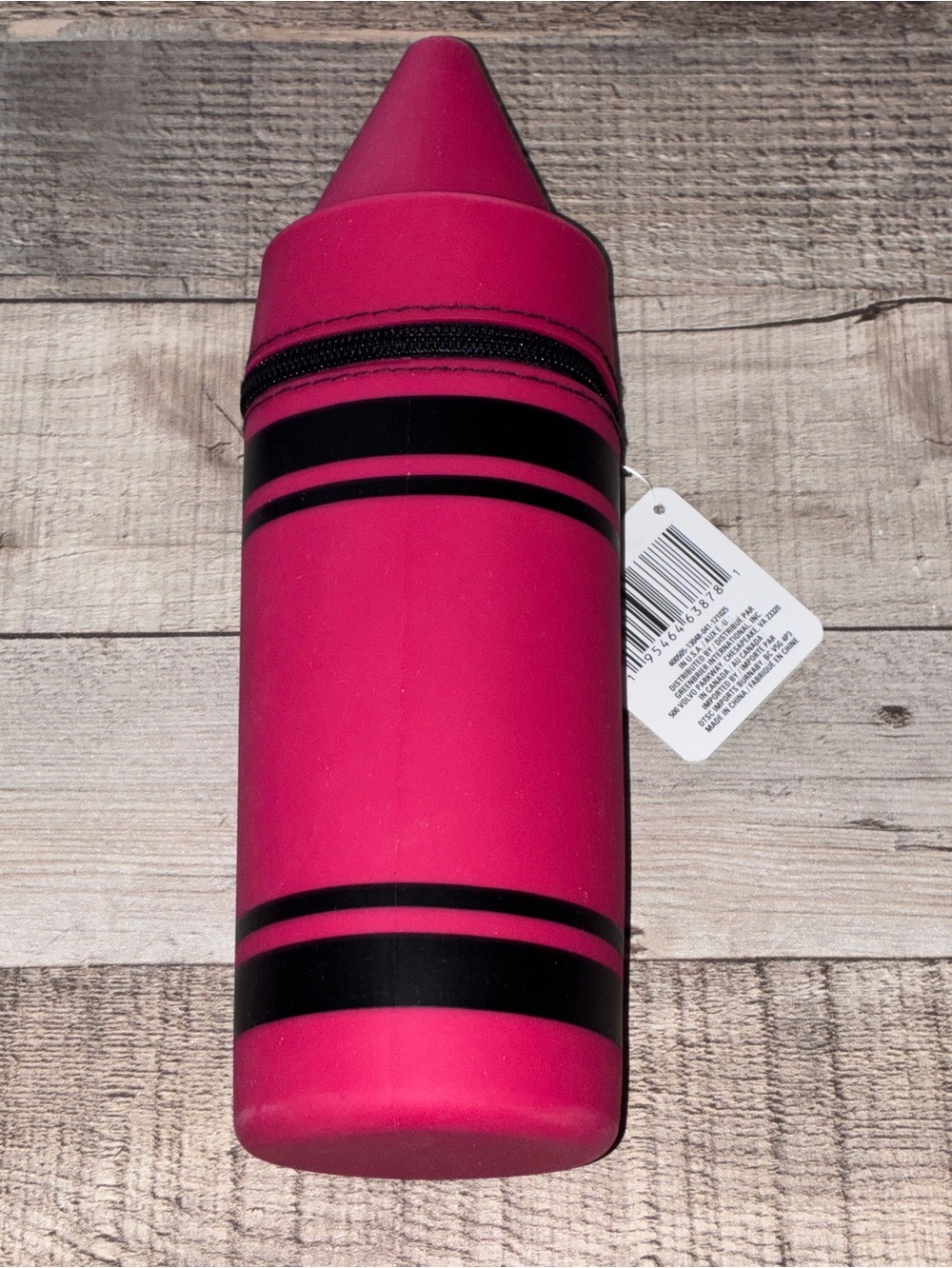 Hot Pink Crayon shaped Silicone Pencil Pouch